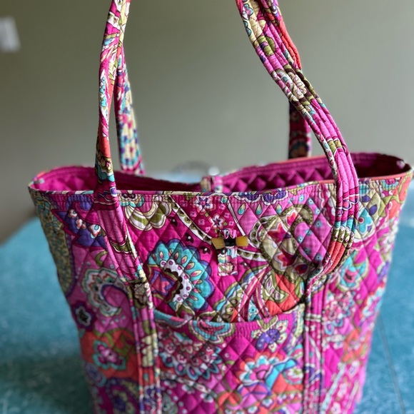 Vera Bradley Pink Swirl (retired pattern) shoulder tote - Picture 3 of 7